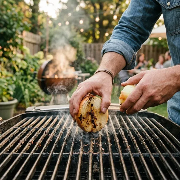 bbq schoonmaken met ui