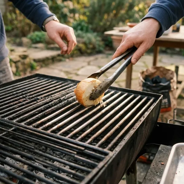 BBQ schoonmaken met een ui stap voor stap