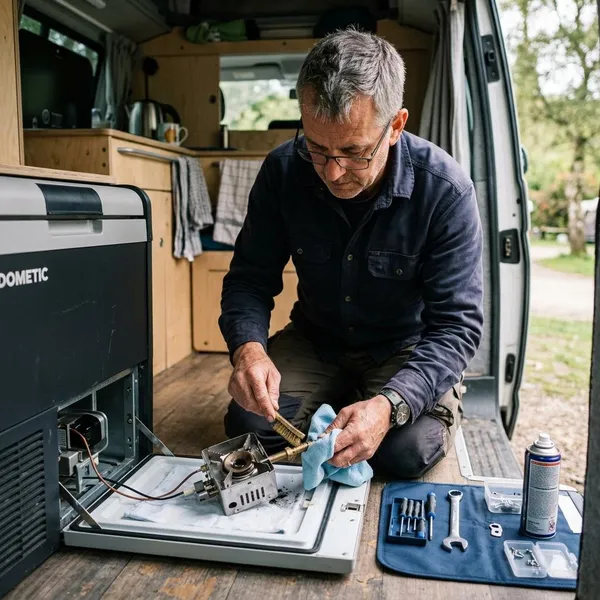 brander koelkast camper schoonmaken