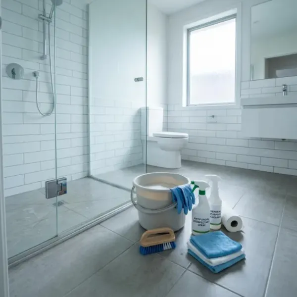 Wat heb je nodig om je badkamer schoon te maken bij voetschimmel