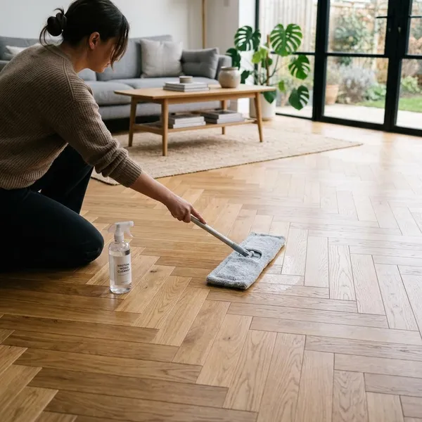 Visgraat vloer schoonmaken stap voor stap