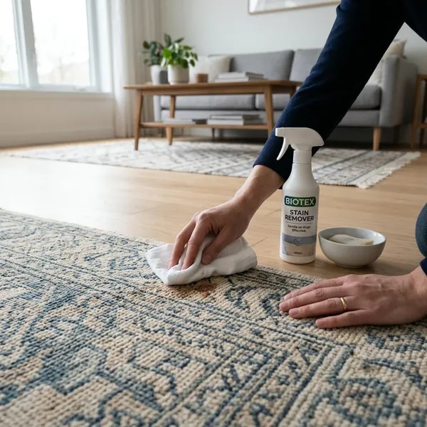 Zo maak je een vloerkleed schoon met Biotex