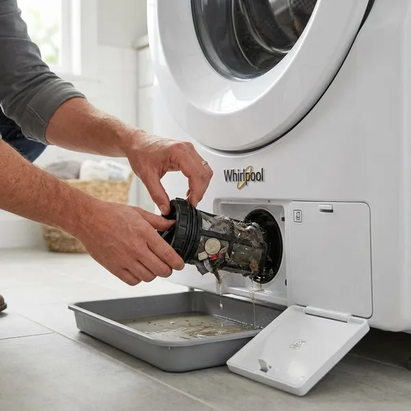 Pompfilter van een Whirlpool wasmachine schoonmaken: Stap-voor-stap